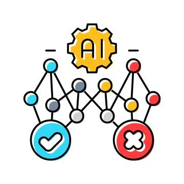 Decision tree color icon vector illustration Stock Illustration