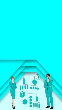 Decision tree diagram. Outline. Vertical Template Ilustración de archivo