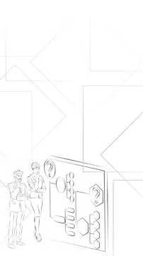 Decision tree diagram. Sketch. Vertical Template Ilustración de archivo