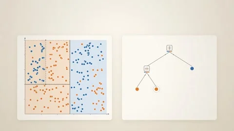 Decision Tree Feature Space Split Data Science Animation Stock-Footage 347011095