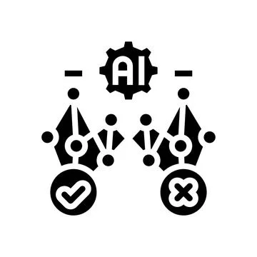 Decision tree glyph icon vector illustration Stock Illustration