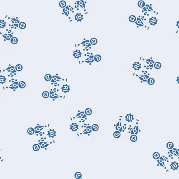 Decision tree glyph seamless pattern Stock Illustration