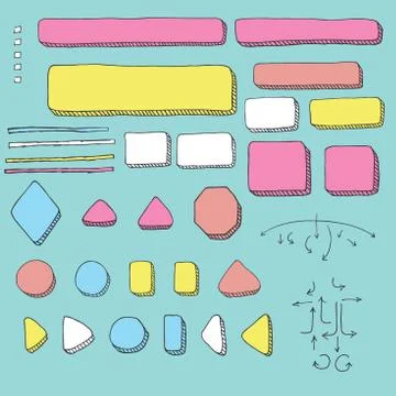 Decision Tree Graphic Elements with Hand Drawn Speech Bubbles and Arrows for  Stock Illustration