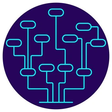 Decision Tree icon. Vector pictogram with thin lines Stock Illustration