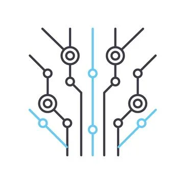 Decision tree line icon, outline symbol, vector illustration, concept sign Stock Illustration
