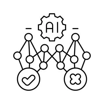 Decision tree line icon vector illustration Stock Illustration