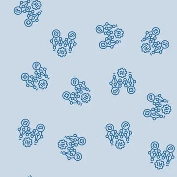 Decision tree line seamless pattern Stock Illustration