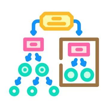 Decision tree machine learning color icon vector illustration イラスト素材