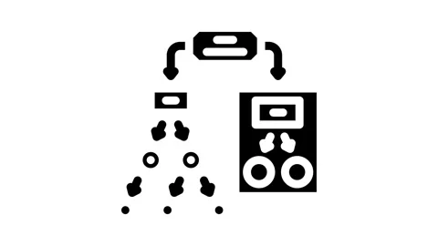 Decision tree machine learning glyph icon animation Stock Footage 326735753