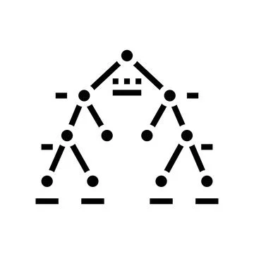 Decision tree machine learning glyph icon vector illustration Stock Illustration