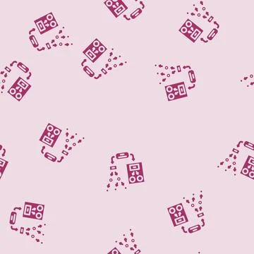 Decision tree machine learning glyph vector seamless pattern 스톡 일러스트