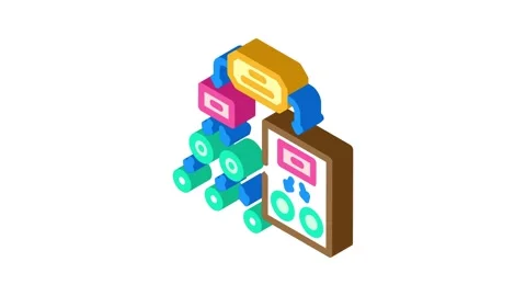 Decision tree machine learning isometric icon animation Stock Footage 327280821