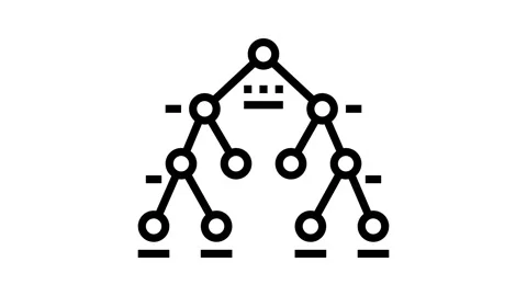 Decision tree machine learning line icon animation Stock Footage 326125552