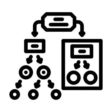 Decision tree machine learning line icon vector illustration 库存插图