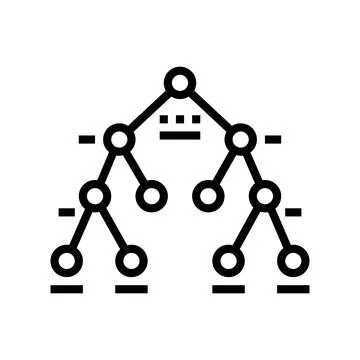 Decision tree machine learning line icon vector illustration 스톡 일러스트