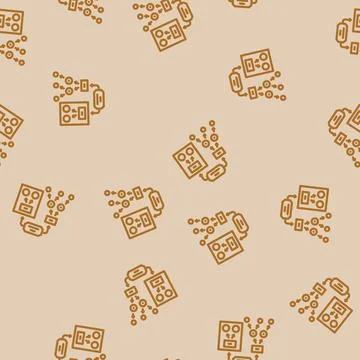 Decision tree machine learning line vector seamless pattern イラスト素材