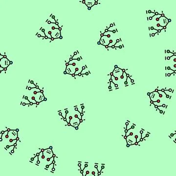 Decision tree machine learning vector seamless pattern イラスト素材