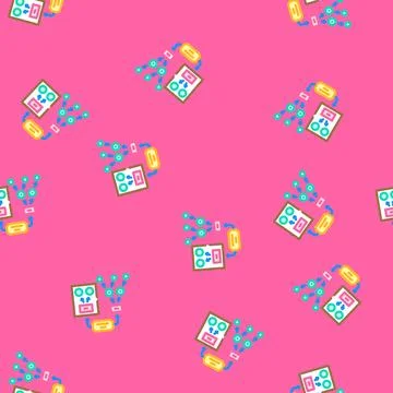 Decision tree machine learning vector seamless pattern イラスト素材