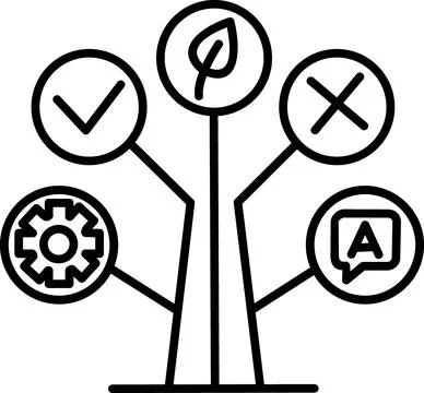 Decision Tree Options Branching Icon Stock Illustration