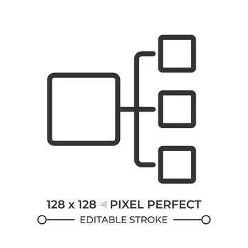 Decision tree pixel perfect line icon 스톡 일러스트