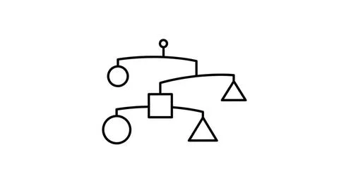 Decision tree with shapes Stock Illustration