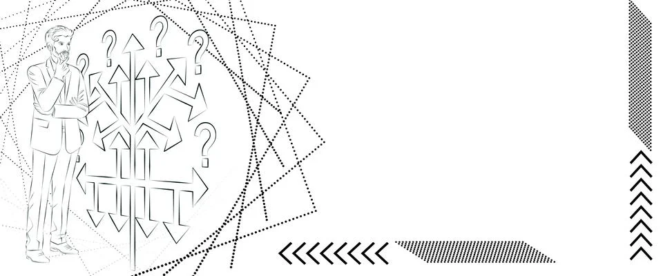 Decision tree. Sketch. Template Stock Illustration