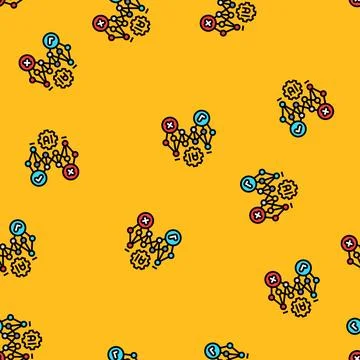 Decision tree vector seamless pattern Stock Illustration