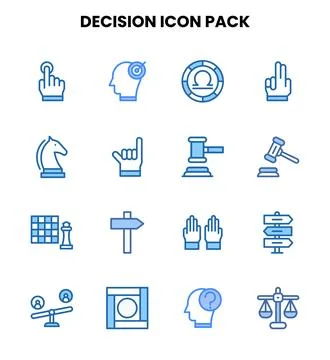 Decision Two Colour Design Icons Pack Stock Illustration
