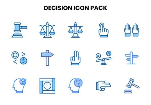Decision Two Colour Design Icons Pack Stock Illustration