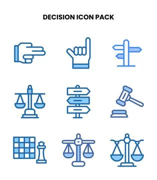 Decision Two Colour Vector Icons Pack Ilustração Stock