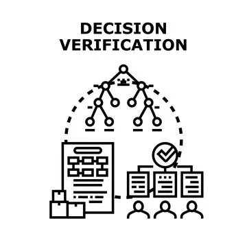 Decision verification process, analysis, and validation Stock Illustration