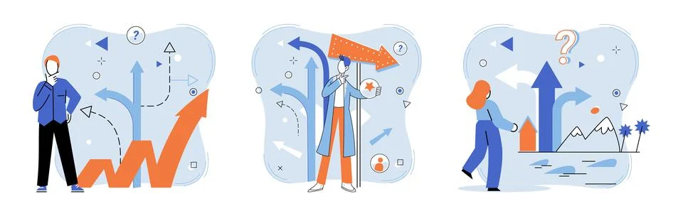 Decision. A well executed plan can result in successful completion project or Stock Illustration