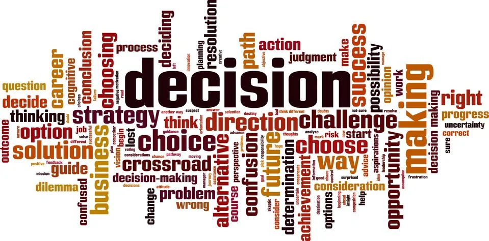 Decision word cloud Stock Illustration