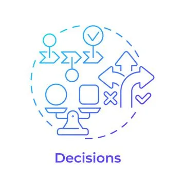 Decisions blue gradient concept icon Stock Illustration