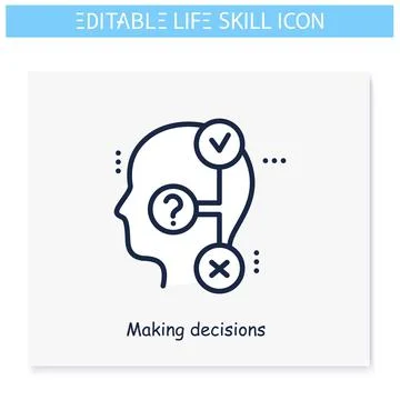 Decisions making line icon. Editable illustration Stock Illustration