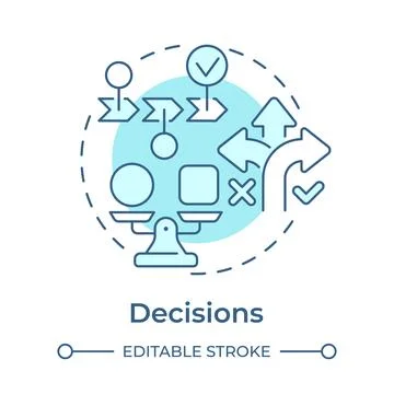 Decisions soft blue concept icon Illustrazione stock
