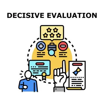 Decisive evaluation process for business career feedback Stock Illustration