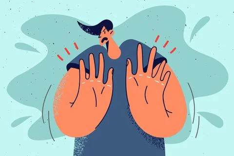 Decisive man show no gesture Stock Illustration