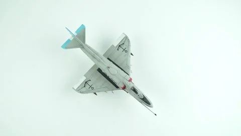 Deck Attack Aircraft Douglas A-4 Skyhawk Top View. Video stock 304681938