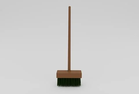 Deck Brush or scrubbing brush minimal 3d illustration on white background. Illustration