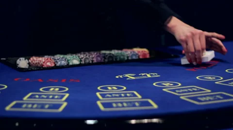 A deck of cards in a casino Stock Footage 43751516