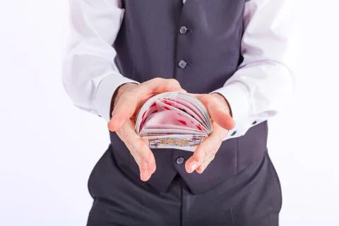 Deck of cards getting mixed Foto stock