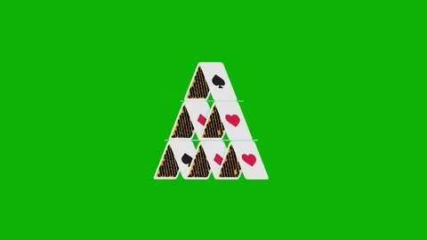 Deck of cards on green background. 4K Stock Footage 246519791