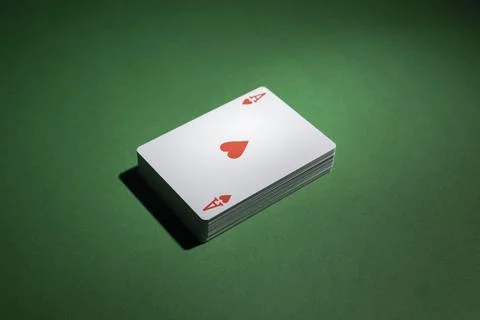 Deck of cards on green background Stock Photos