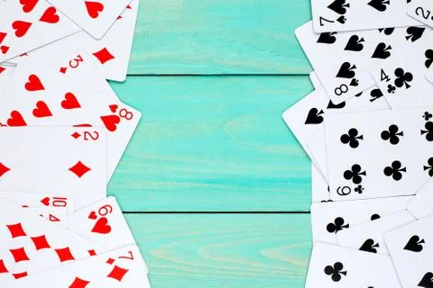 Deck of cards used as a frame Stock Photos