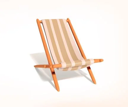 Deck Chair 3d icon Stock Illustration