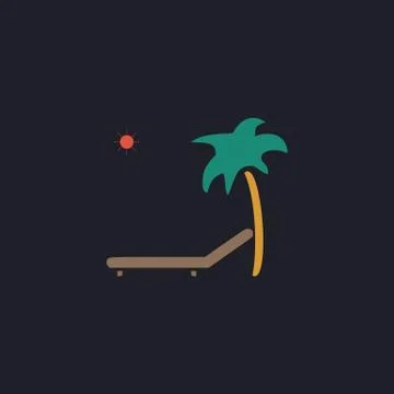 Deck chair computer symbol Stock Illustration