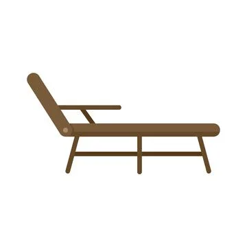 Deck chair icon flat isolated vector Illustrazione stock