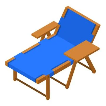 Deck chair icon, isometric style Stock Illustration