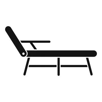 Deck chair icon, simple style Illustrazione stock